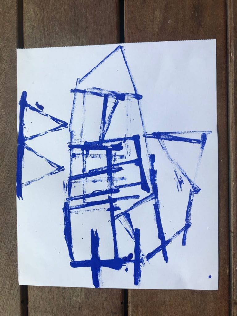 Shapes thinking with a line